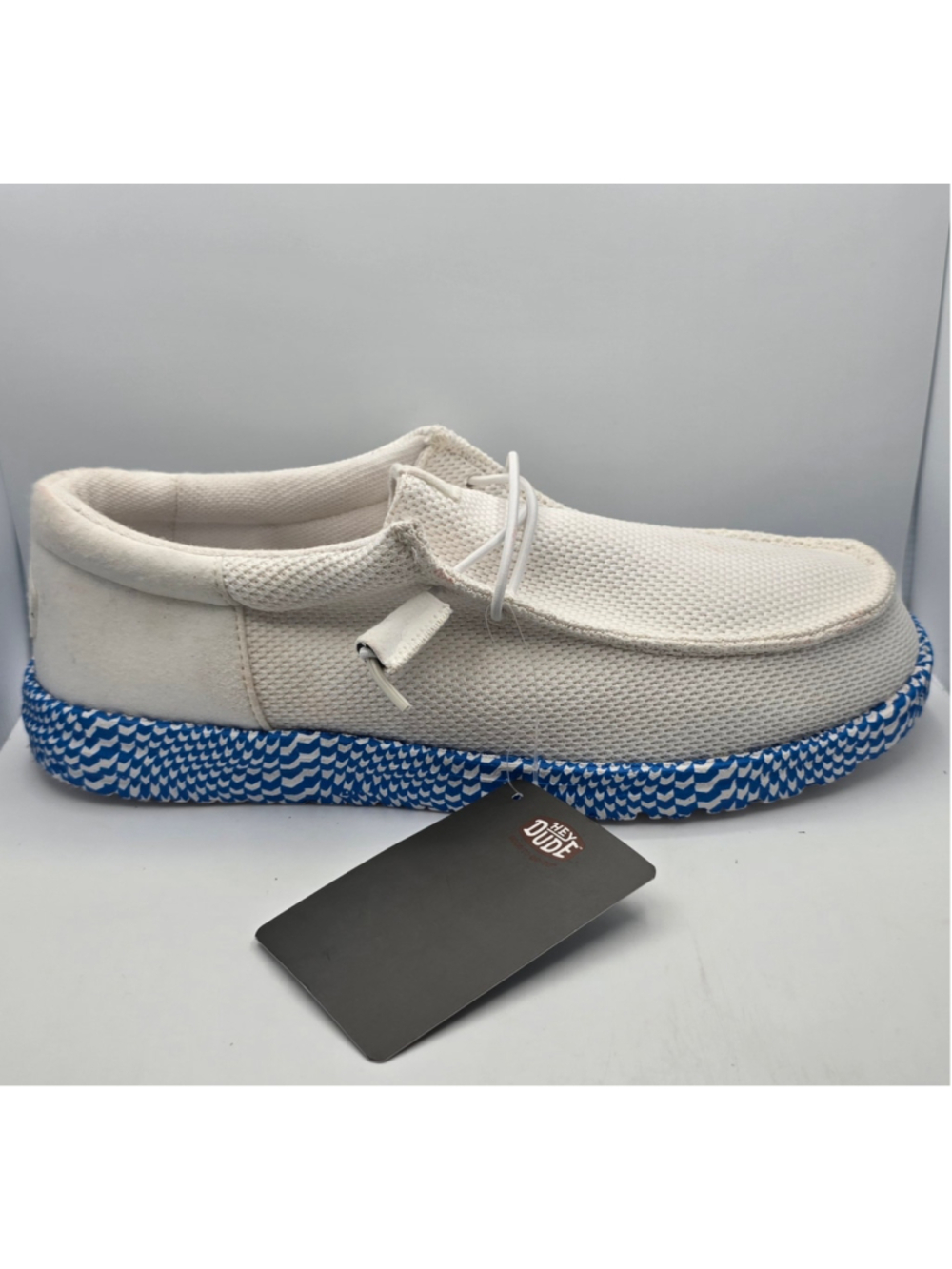 Men's Hey Dude Sneakers White and Blue Size 9